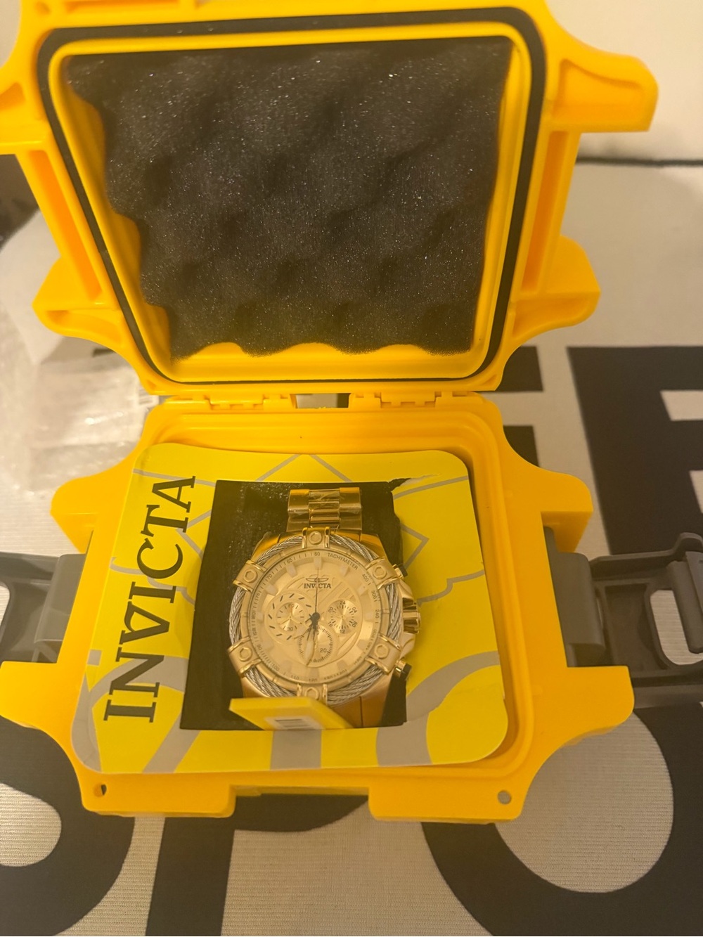 Invicta Men's Gold Tone Stainless Steel Chronograph in Yellow Case